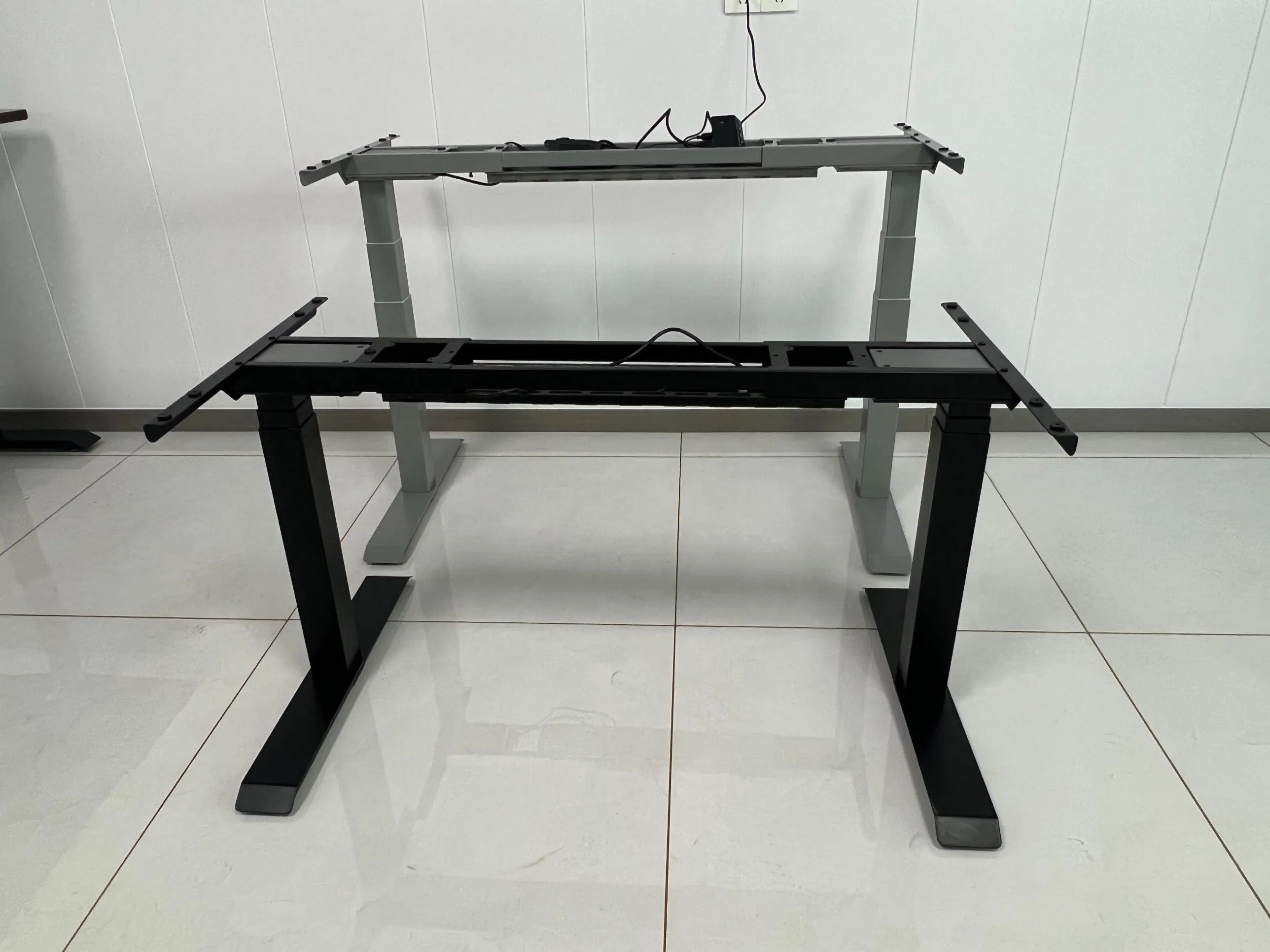 White Height Adjustable Computer Desk Top Wooden