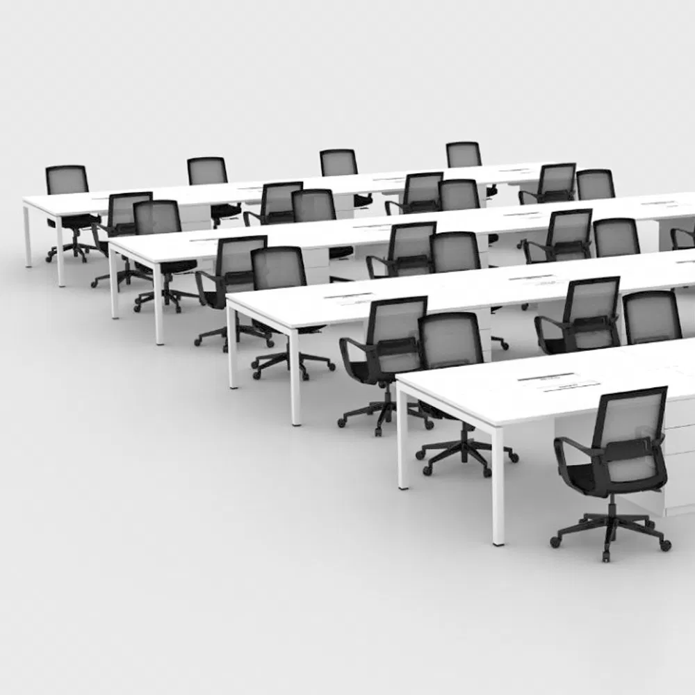 Modern Modular White Office Furniture Workstation 4 8 10 Person Open Working Opposite Sitting Combination Office Workstations