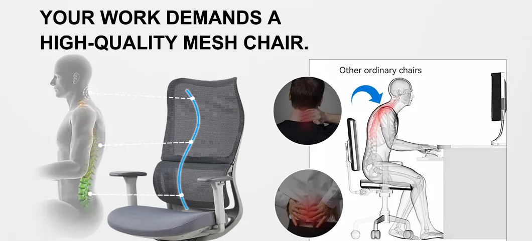 Mesh Swivel Ergonomic Office Chair Detail 1