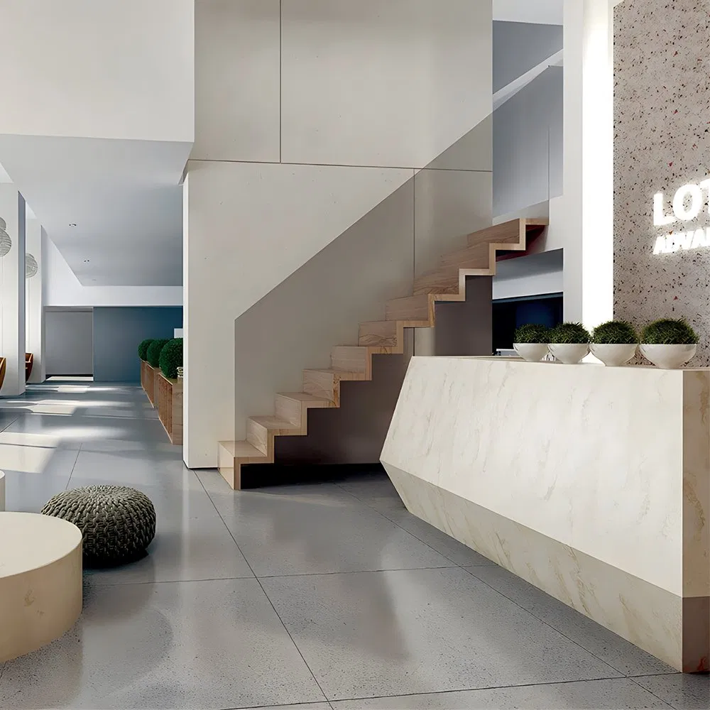 Customizable Artificial Stone Reception Desk for Stylish Businesses