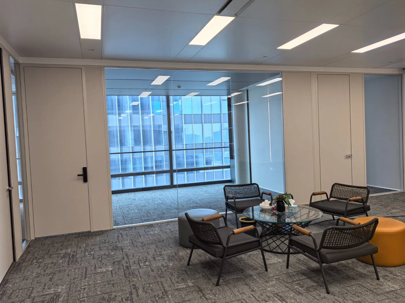 Aluminium Modular Space System Division Wall Clear Glass Office Furniture Partition