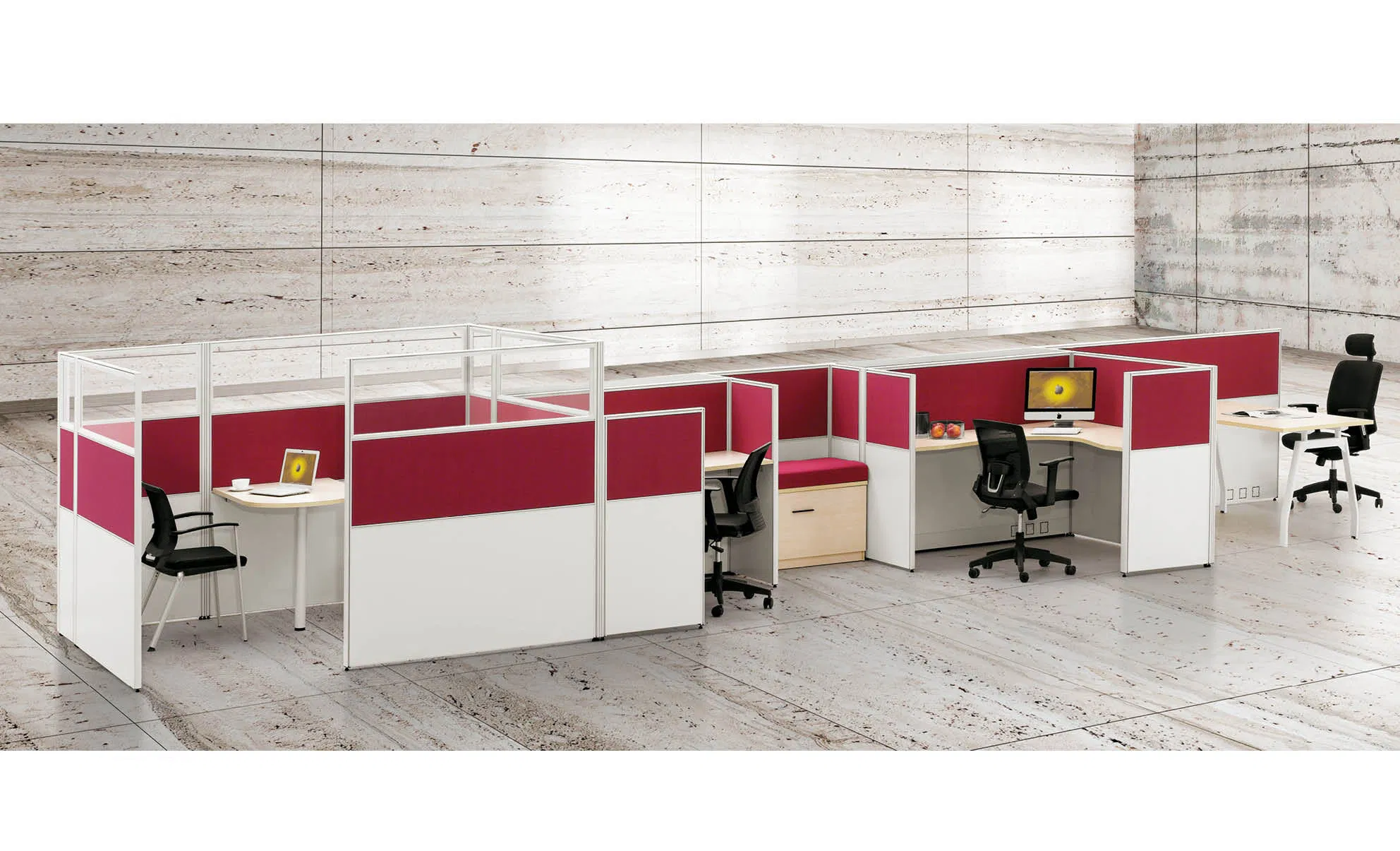 Workspace Office Desk Cubiculos Oficina Table Furniture Modular 4 Person Call Center Cubicles Office Workstation