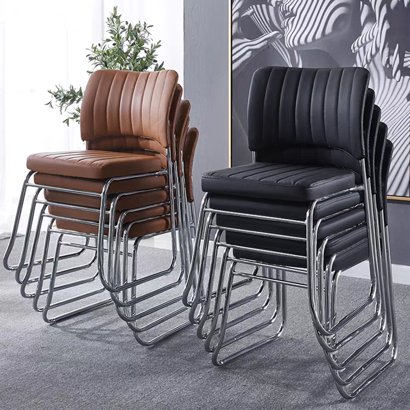 Modern Brown Hotel Reception Office Chairs Leather Guest Waiting Room Seats by Manufacturers