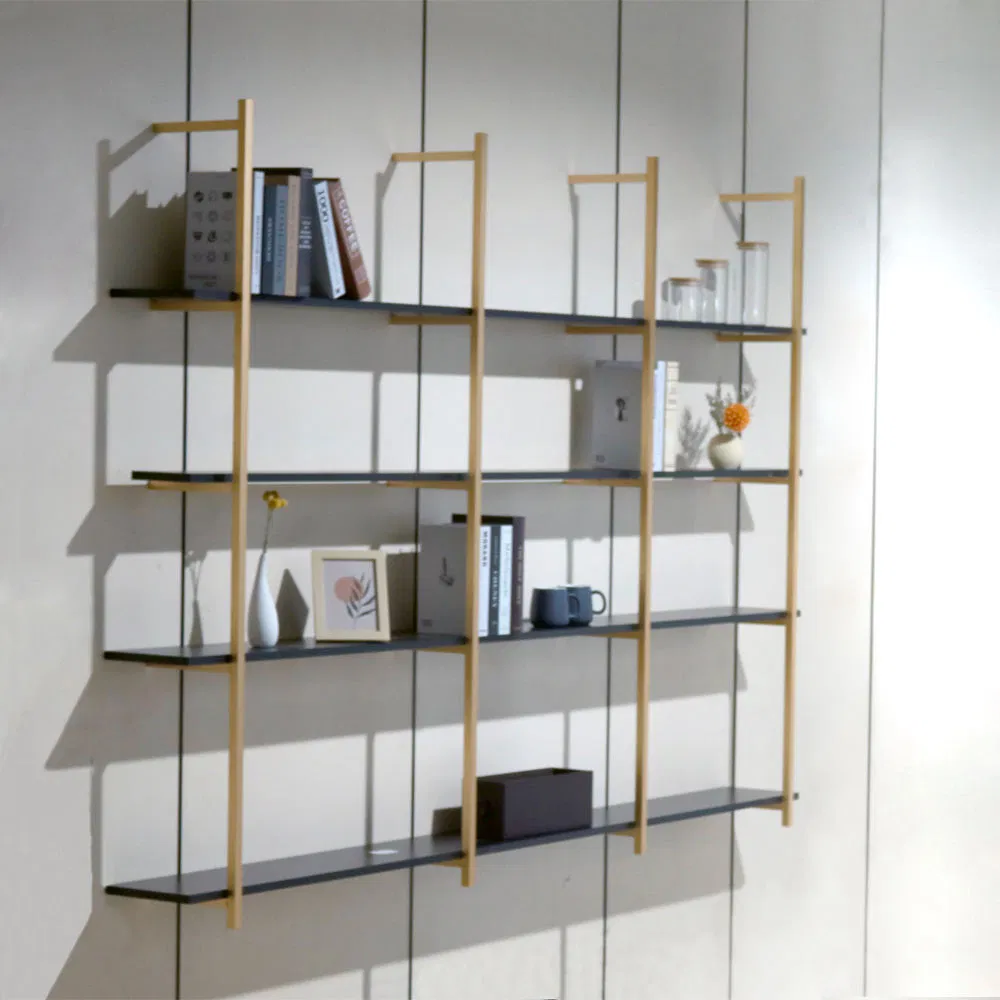 Dly Assemble Metal Wall Shelf Mount Modern Hanging Wall Bookshelf for Living Room