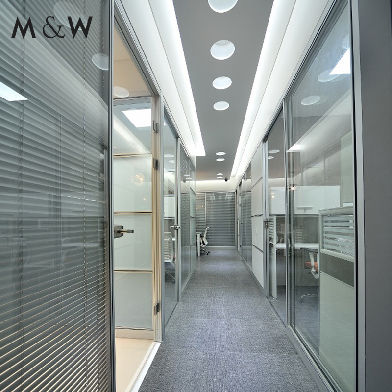 M&W Factory Wall System Clear Glass Aluminum Soundproof Office Partition