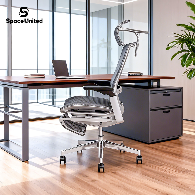 Spaceunited Factory Direct Mesh Task Chair Conference Room Swivel Office Chair Lumbar Support Base Ergonomic Chair