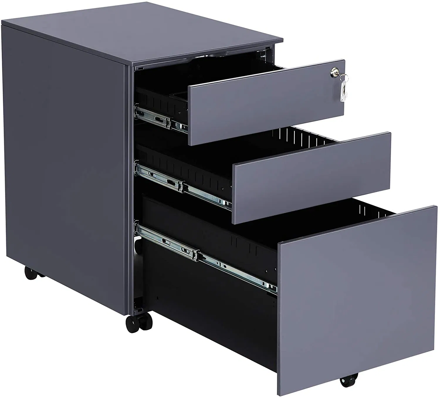 High Quality Office Equipment Storage Metal 3 Drawer Mobile Pedestal