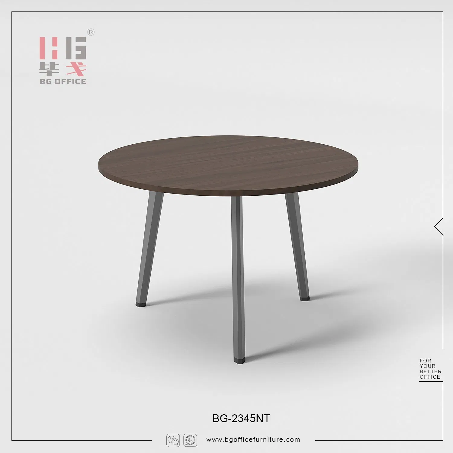 Wooden Metal Commercial Furniture Iron New Design Conference Round Meeting Table