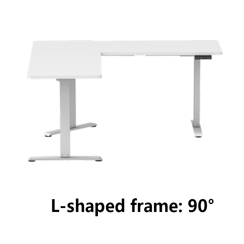 Hz Three Motor Electric L-Shaped Foldable Height Adjustable Standing Desk Frame with 3-Leg Support