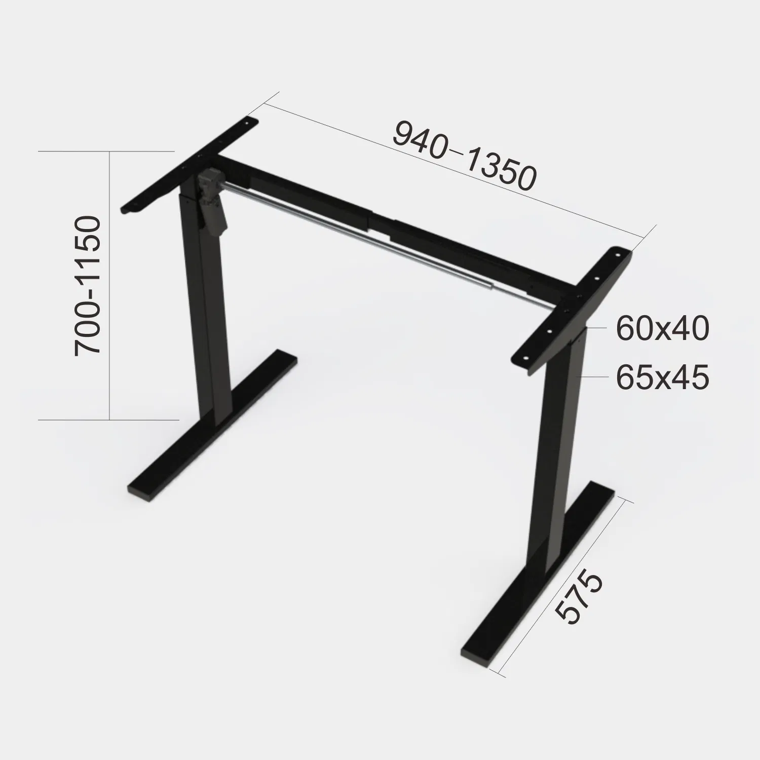 Ws-OS2sj-03 OEM E Commerce Cheap Price Electric Height Adjustable Single Motor Standing Desk with Telescope Frame