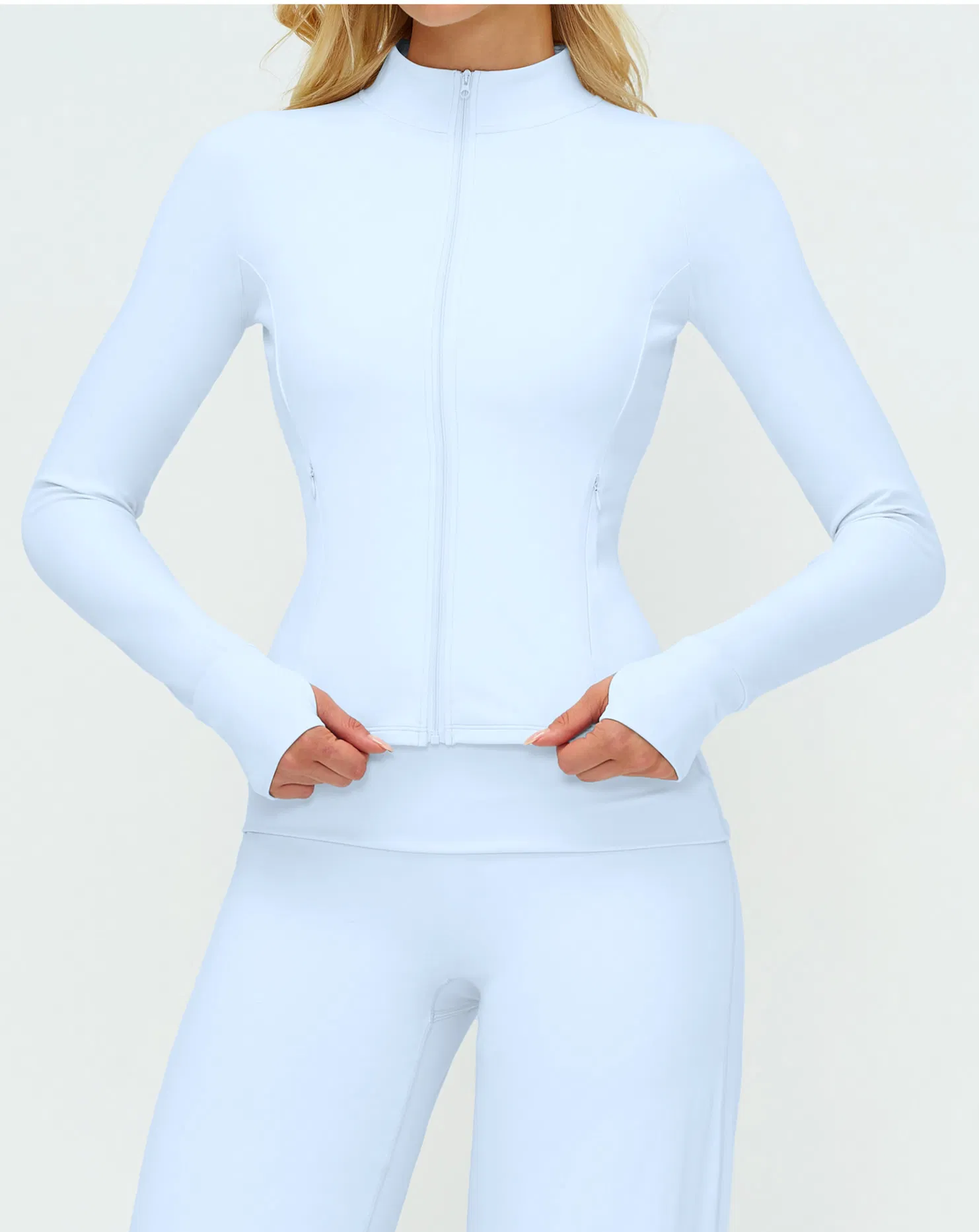 Yoga Suit Zipper Slim Fit Yoga Wear with Pockets Fitness Clothes Casual Running Athletic Clothing