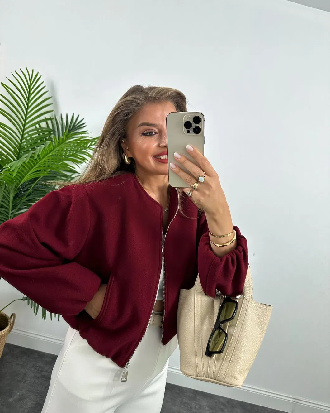 جاكيت بومبر أنيق للنساء لفصل الخريف والشتاء للارتداء غير الرسمي