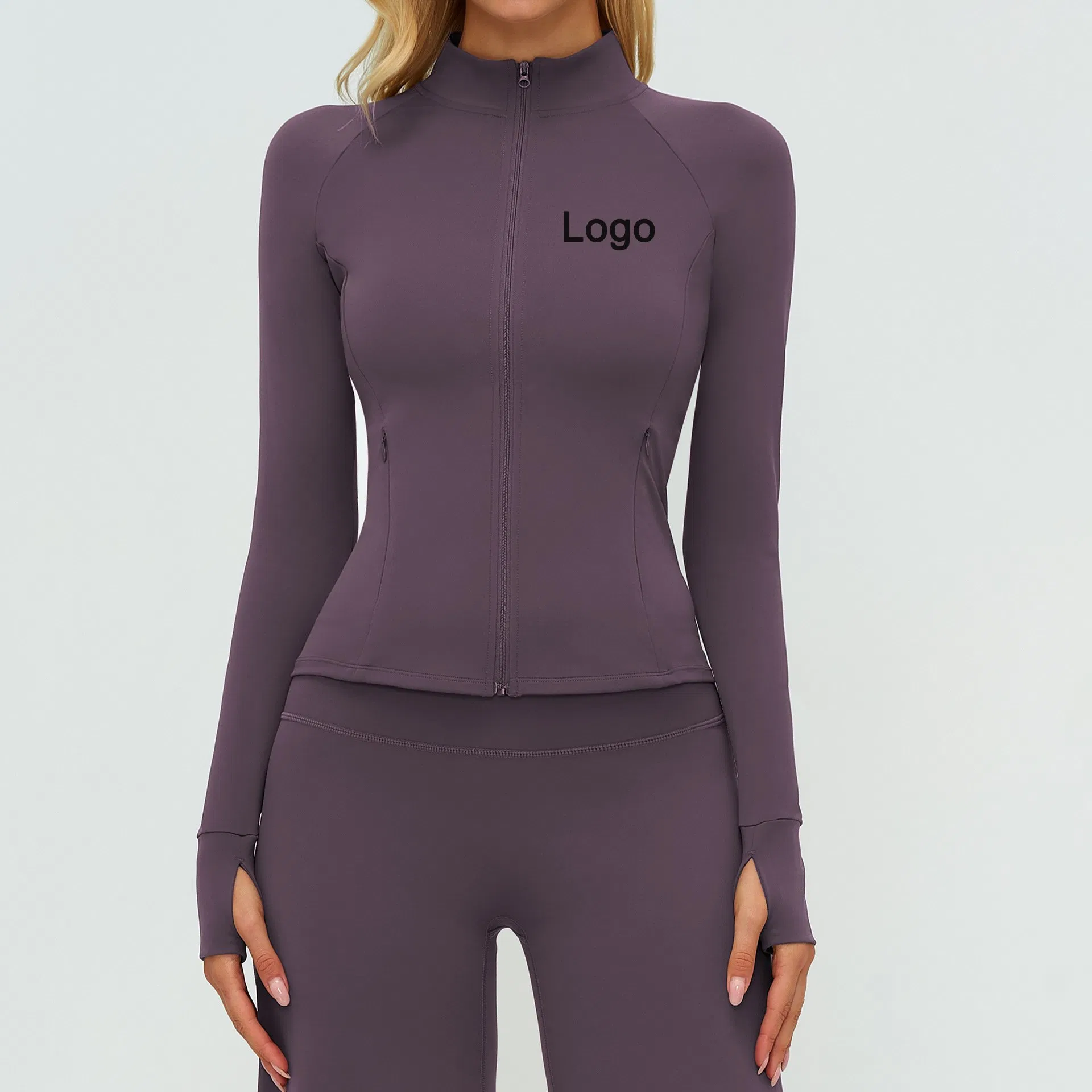 Yoga Suit Zipper Slim Fit Yoga Wear with Pockets Fitness Clothes Casual Running Athletic Clothing