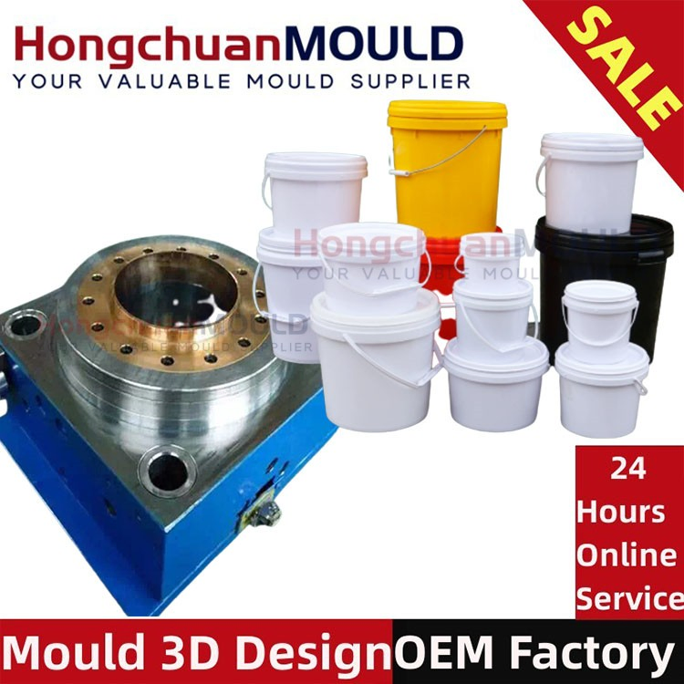 Packaging Bucket Injection Mold Industrial Painting Bucket Lubrication Oil Pail Injection Mould