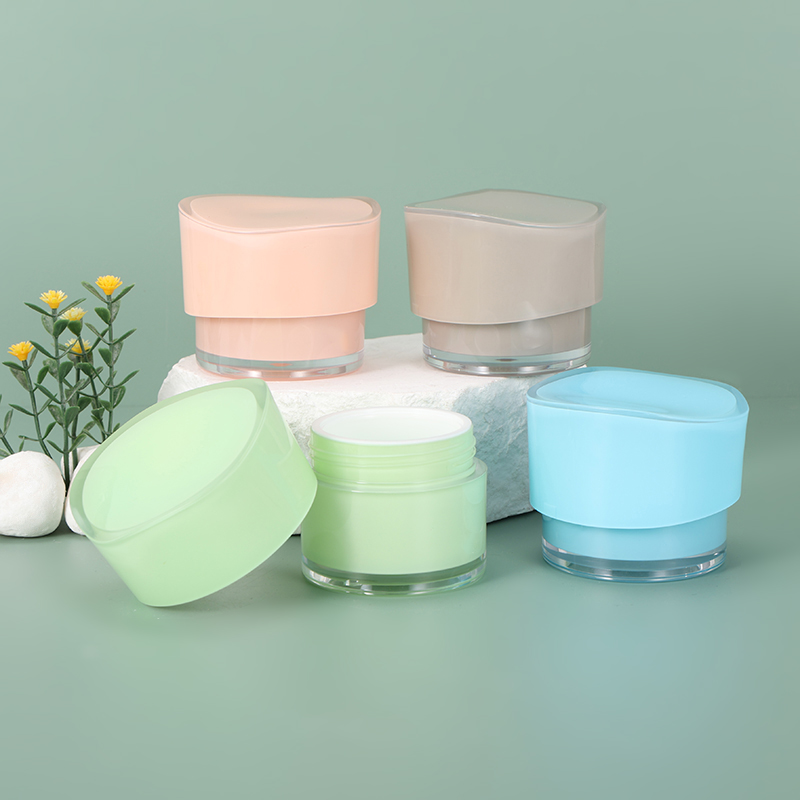 Special-Shaped PS Cream Jar for Skin Care &amp; Eye Cream 30g/50g Cosmetic Bottle with Plastic Cap Travel-Friendly Recyclable