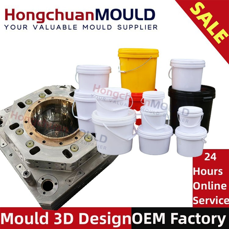 Packaging Bucket Injection Mold Industrial Painting Bucket Lubrication Oil Pail Injection Mould