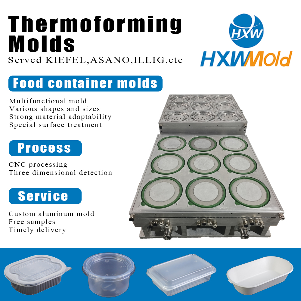 Eco-friendly High Transparency Aluminum CNC Machined Blister Thermoforming Mold 0.02-0.05mm Tolerance for Food Medical Packaging
