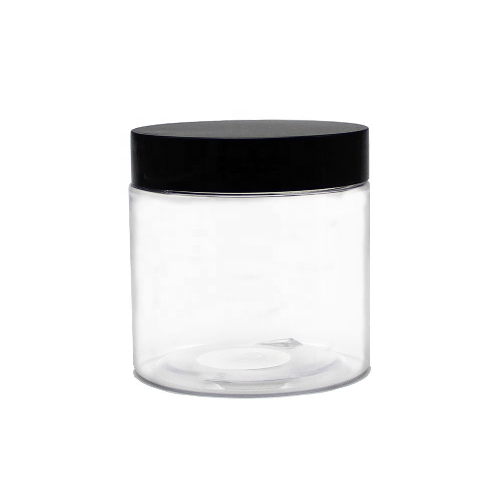 200ml 200g Dia68mm Wide Mouth PET Plastic Skin Care Cream Packaging Cosmetic Jar Round clear Bath Salt Scrub Container Screw Cap
