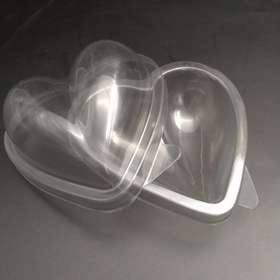 Plastic Package Mould Clear PET Heart Blister Package Mold Cosmetic Heart Shape Makeup Sponge Puff