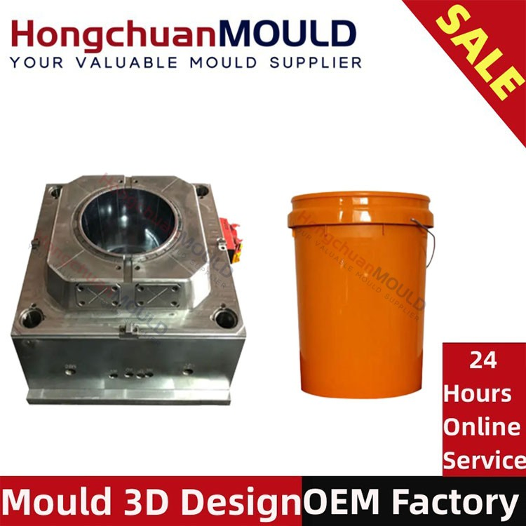 Packaging Bucket Injection Mold Industrial Painting Bucket Lubrication Oil Pail Injection Mould