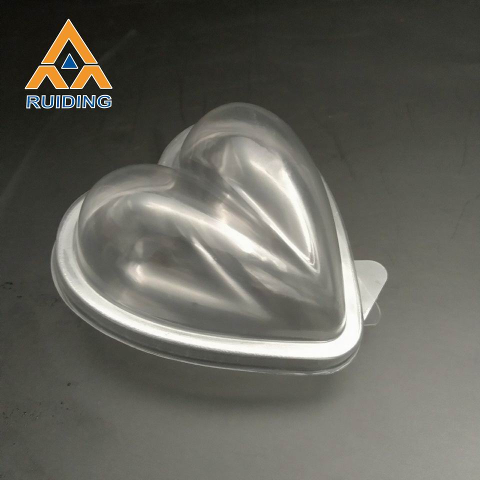 Plastic Package Mould Clear PET Heart Blister Package Mold Cosmetic Heart Shape Makeup Sponge Puff