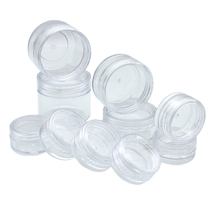 3ml 5ml 10ml 2.5g 3 ml 3g 5g 10g 15g 20g 25g 30g Clear Cream Jar Plastic Pot Mini Transparent Cosmetic Sample Container with Lid