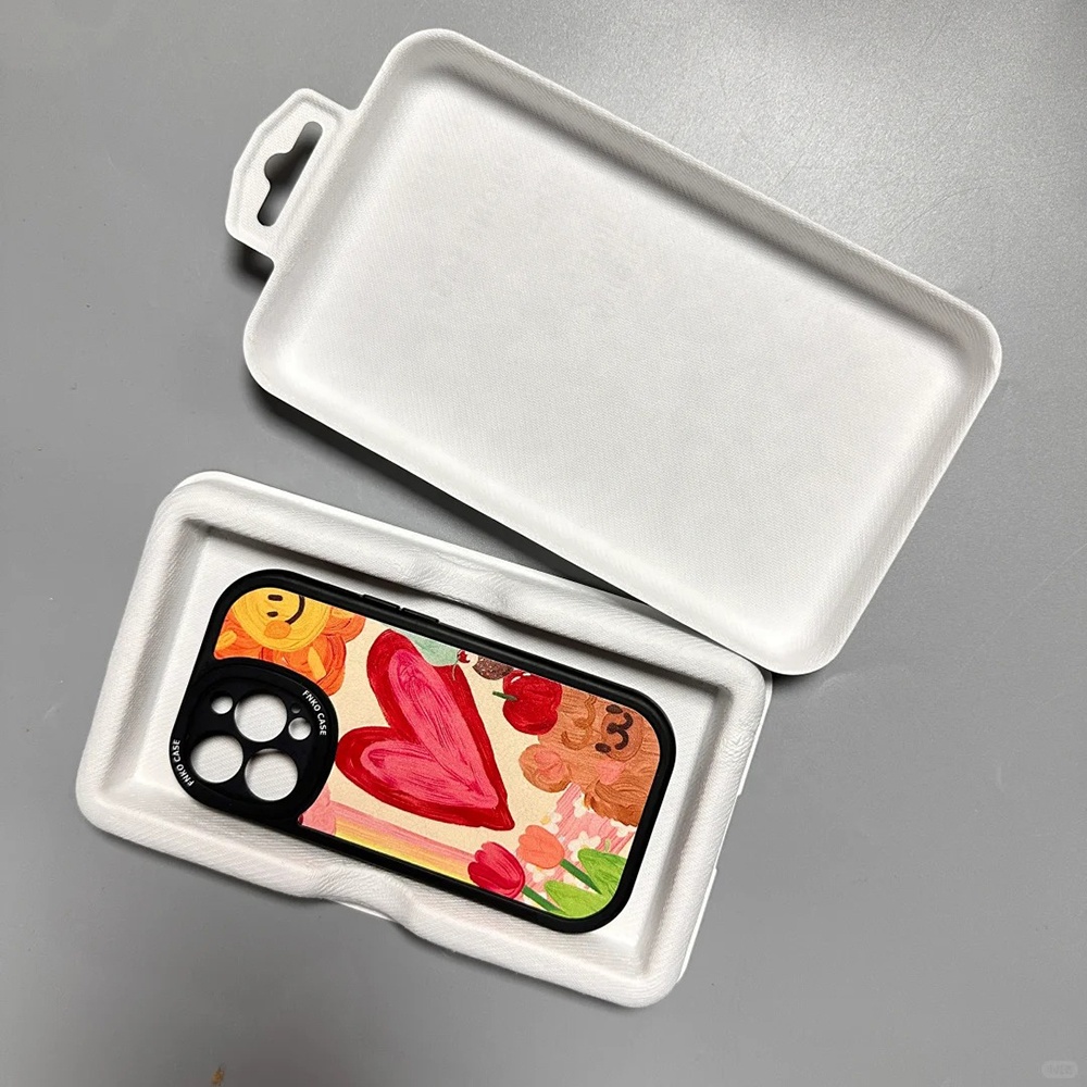 Eco-Friendly Biodegradable Recyclable Paper Pulp Molded Rigid Boxes Matt Lamination Sponge Lining Custom Packaging for Cosmetics