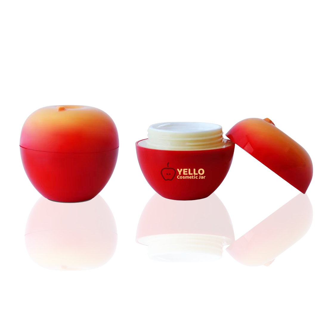 Custom 30g Cute Fruit Apple Shape Plastic Empty Cosmetic Jar Body Butter Containers Packaging for Baby Skincare