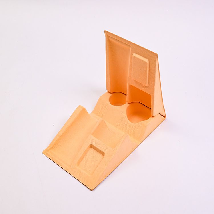 Factory Customized Sugarcane Pulp Molded Eco-Friendly Packaging Biodegradable Disposable Paper Tray for Skincare