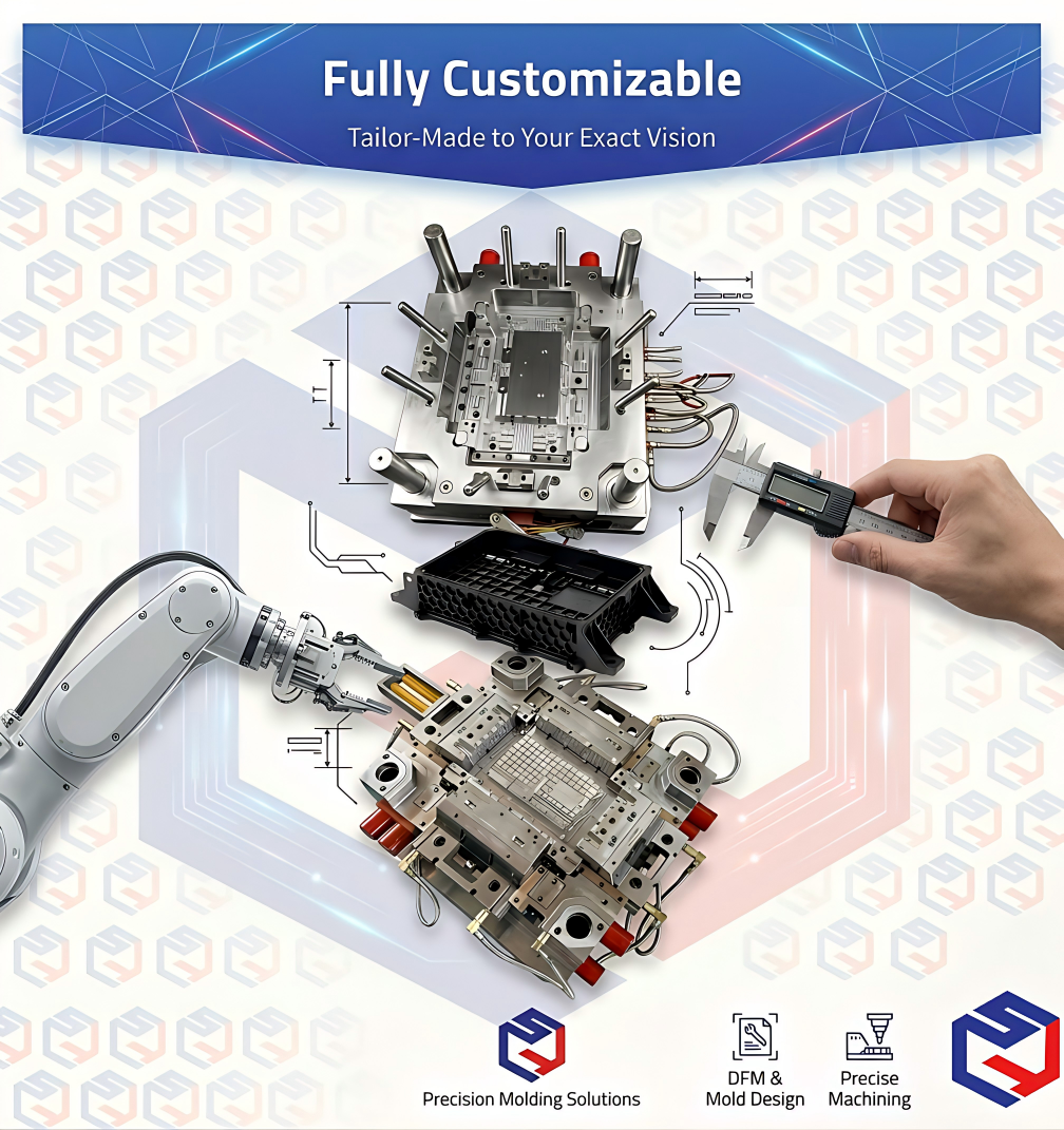 Custom OEM Manufacturing IATF16949 Automotive Air Vent Housing Injection Mold Heat-Resistant Plastic Tooling for Auto Interior