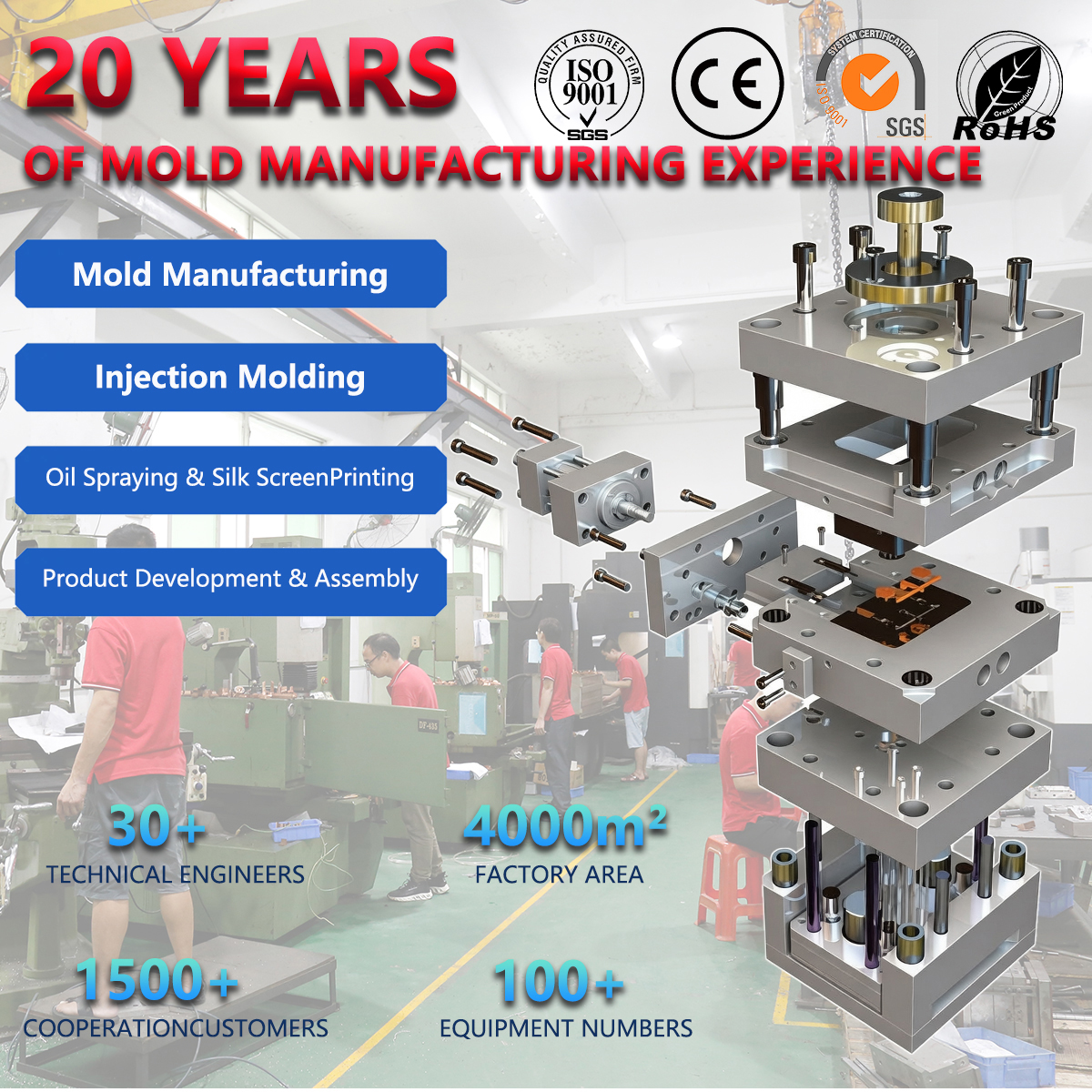 Multi-Cavity Pharma Tray Mold, Class 10K Cleanroom, &plusmn;0.02mm, SPI-A2 for Blister Packs, Pill Boxes &amp; Dosage Containers