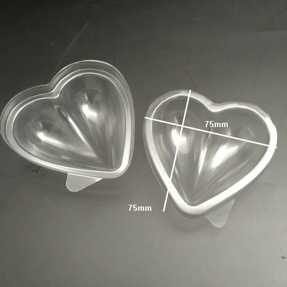 Plastic Package Mould Clear PET Heart Blister Package Mold Cosmetic Heart Shape Makeup Sponge Puff