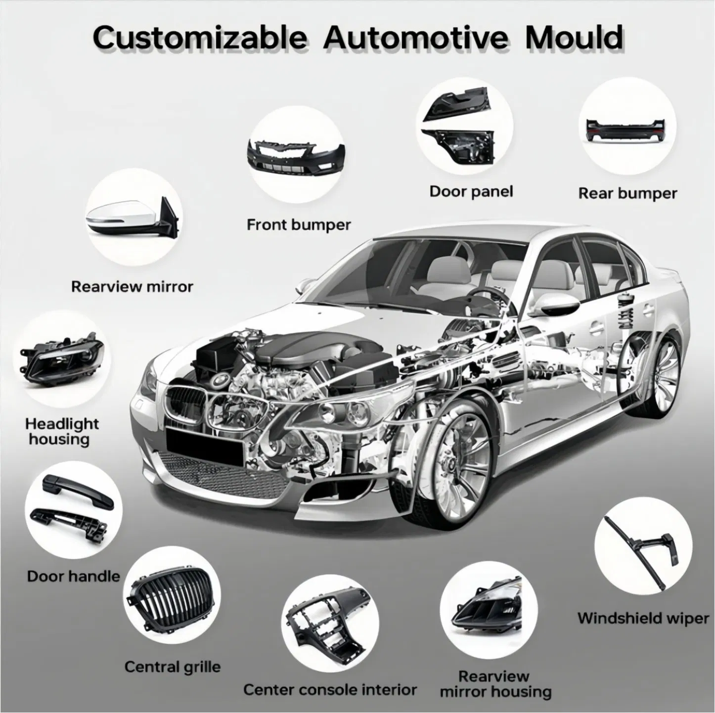 Custom Plastic Injection Mold for Car Bumper Production - Automotive Exterior Parts Tooling