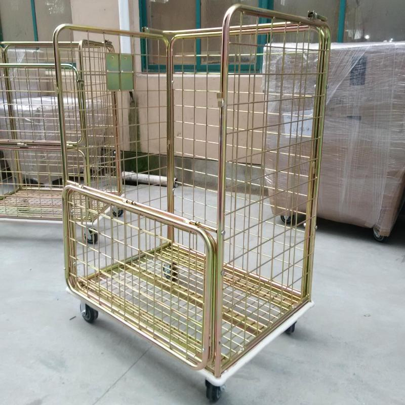 Versatile Foldable Metal Cage Trolley for Compact Living Spaces