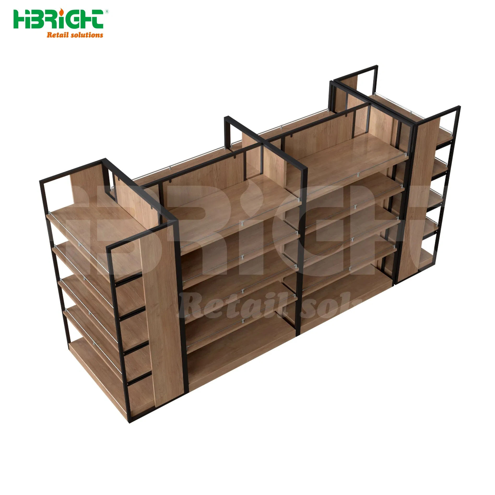 Supermarket Easy Installable Single-Sided Iron Steel Shelf Display Rack Clean Tool Feature Storage Hooks for Grocery Shelves