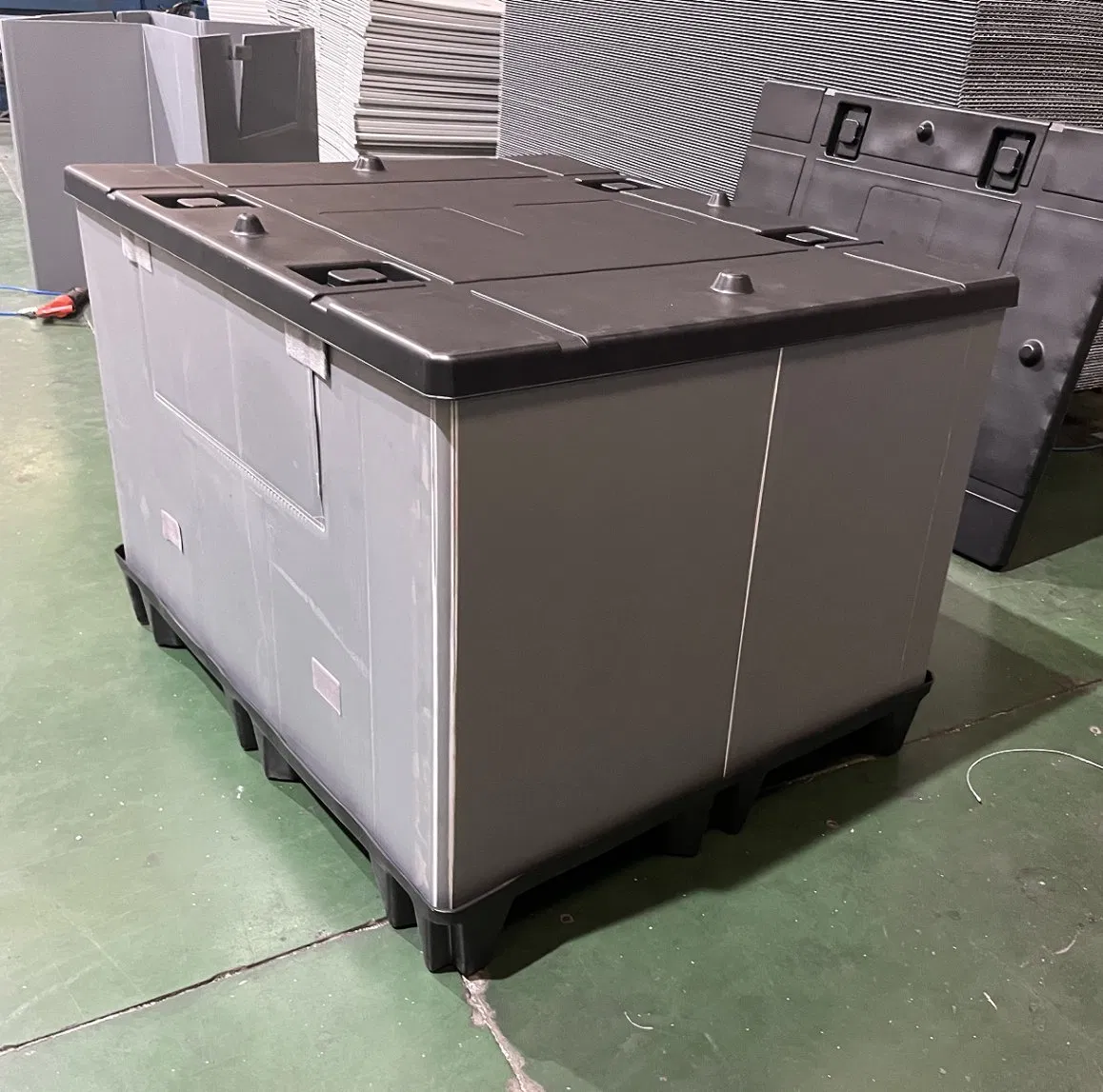 Stackable Reusable Recyclable Collapsible Foldable PP Honeycomb Coaming Box Plastic Pallet Box