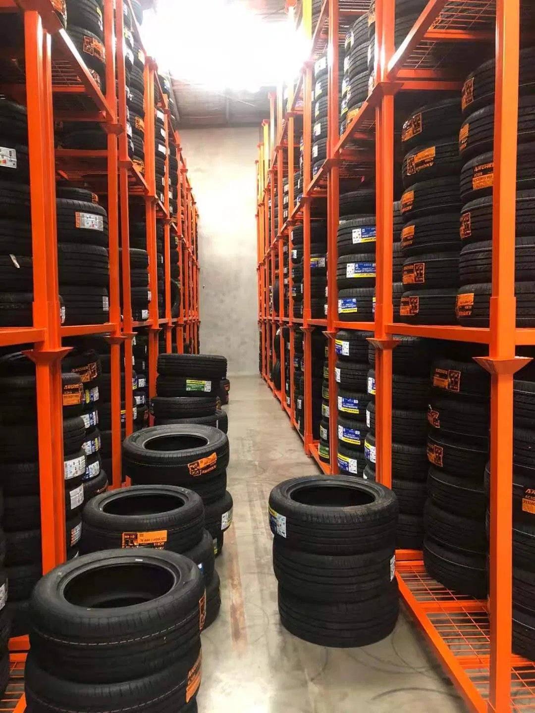 Powder Coating Steel Adjustable Passenger Tire Storage Rack System