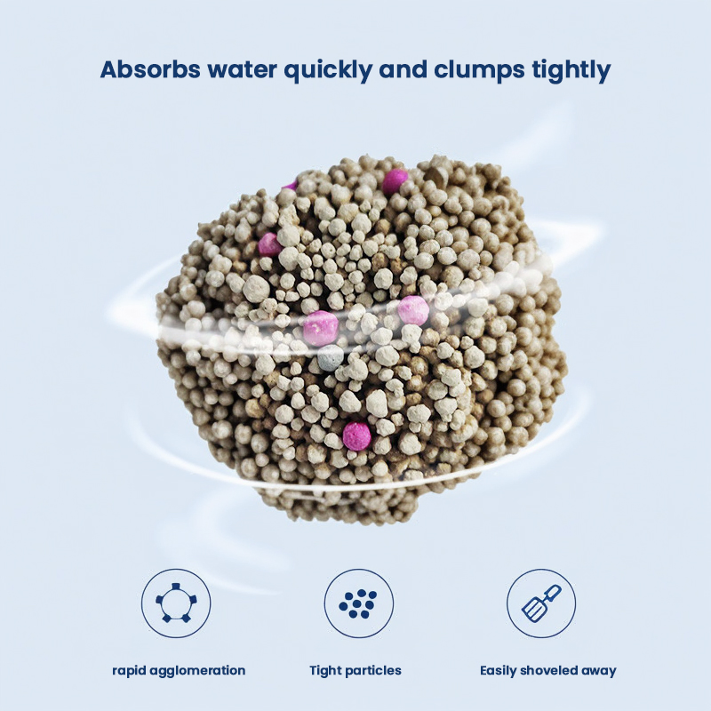 OEM/ODM 1-3.8mm Affordable Cat Litter 99% Dust-Free Pet Sand Cat Supplies Easy to Clump Non-Sticky Odour-Absorbing Antibacterial Mould-Resistant Pet Clean