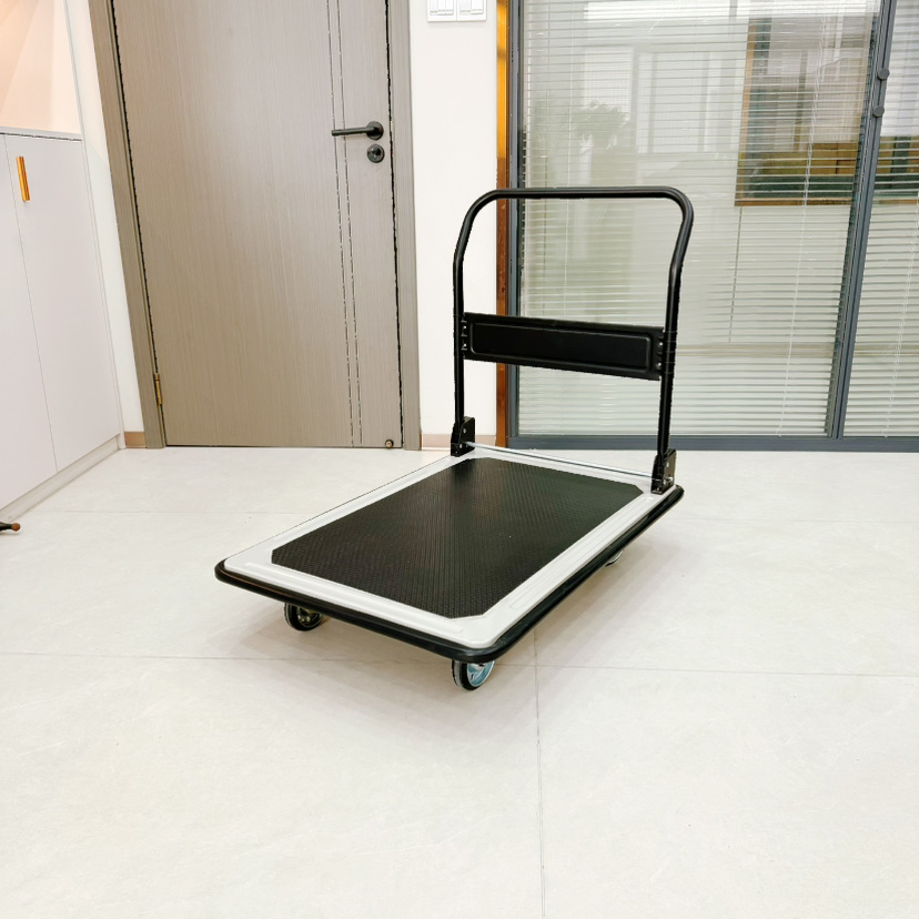 Heavy-Duty Platform J-350 Black Japanese Style Trolley for Easy Transport and Storage