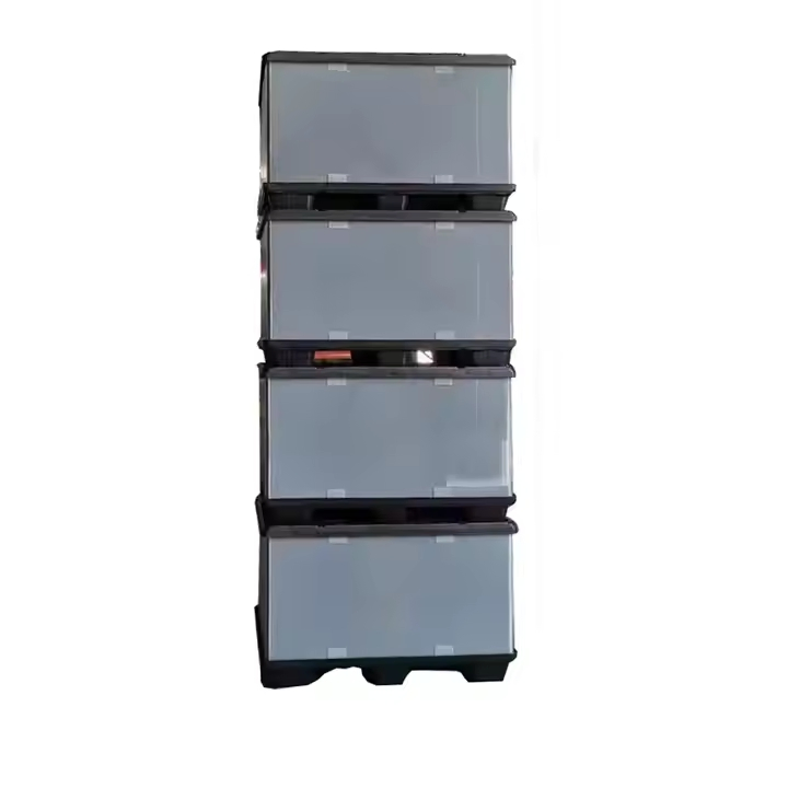 Collapsible PP Sleeve Easy-Folding Plastic Turnover Box Plastic Pallet Sleeve Packs Box with Lid for Storage