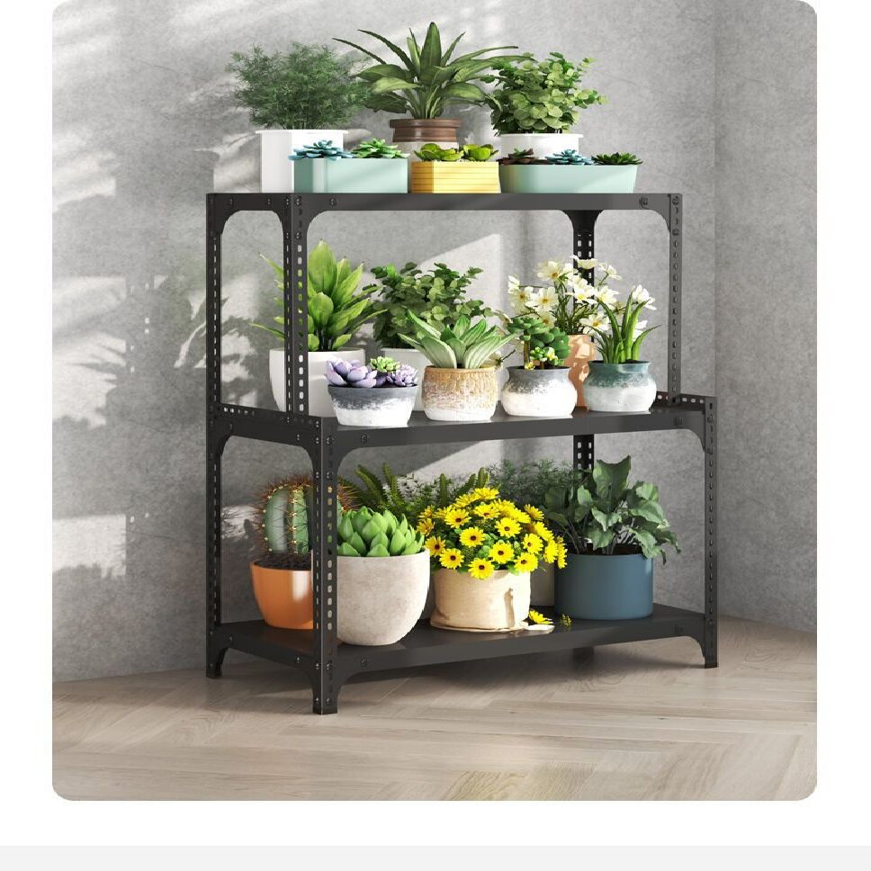 Slotted Iron Shelf Heavy-Duty Reinforced Metal Storage Racks Warehouse Steel Metal Shelving