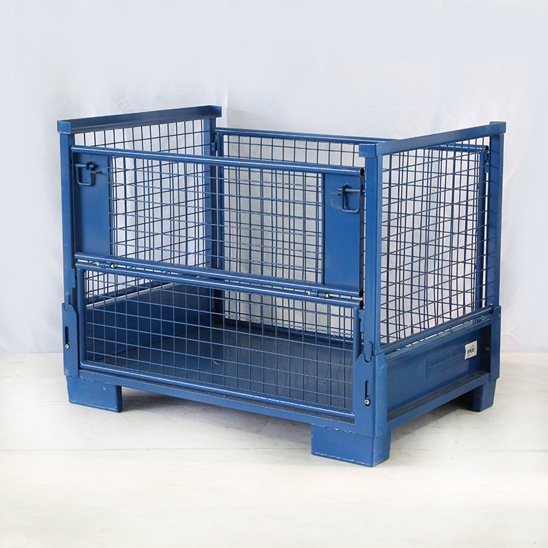 Heavy-Duty Foldable Metal Turnover Box for Industrial Use