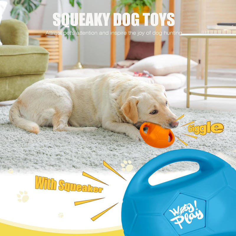 Dog Outdoor Training Toy, Squeaky Bite-Resistant Soccer Ball, Handheld Pet Tug Ball, Hot-Selling Cross-Border Pet Supplies
