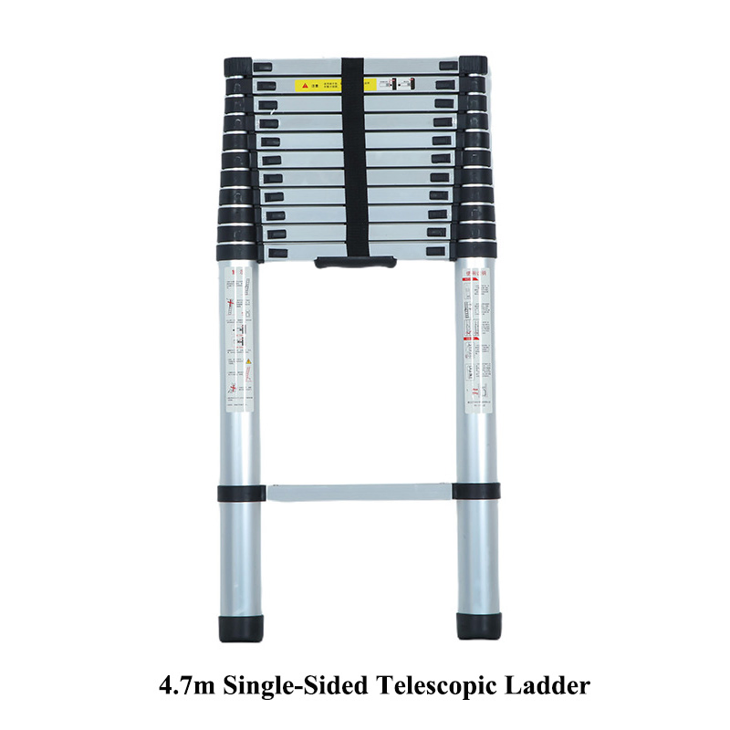 Mobile Construction Ladder with Handrail Heavy-Duty Aluminum Alloy Telescopic Ladder
