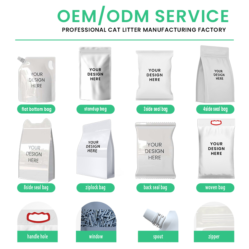 OEM/ODM Pet Litter Supply Customized Color Odor Easy Dissolve Easy Clump Colorful Tofu Cat Litter Nala Kitten Sand