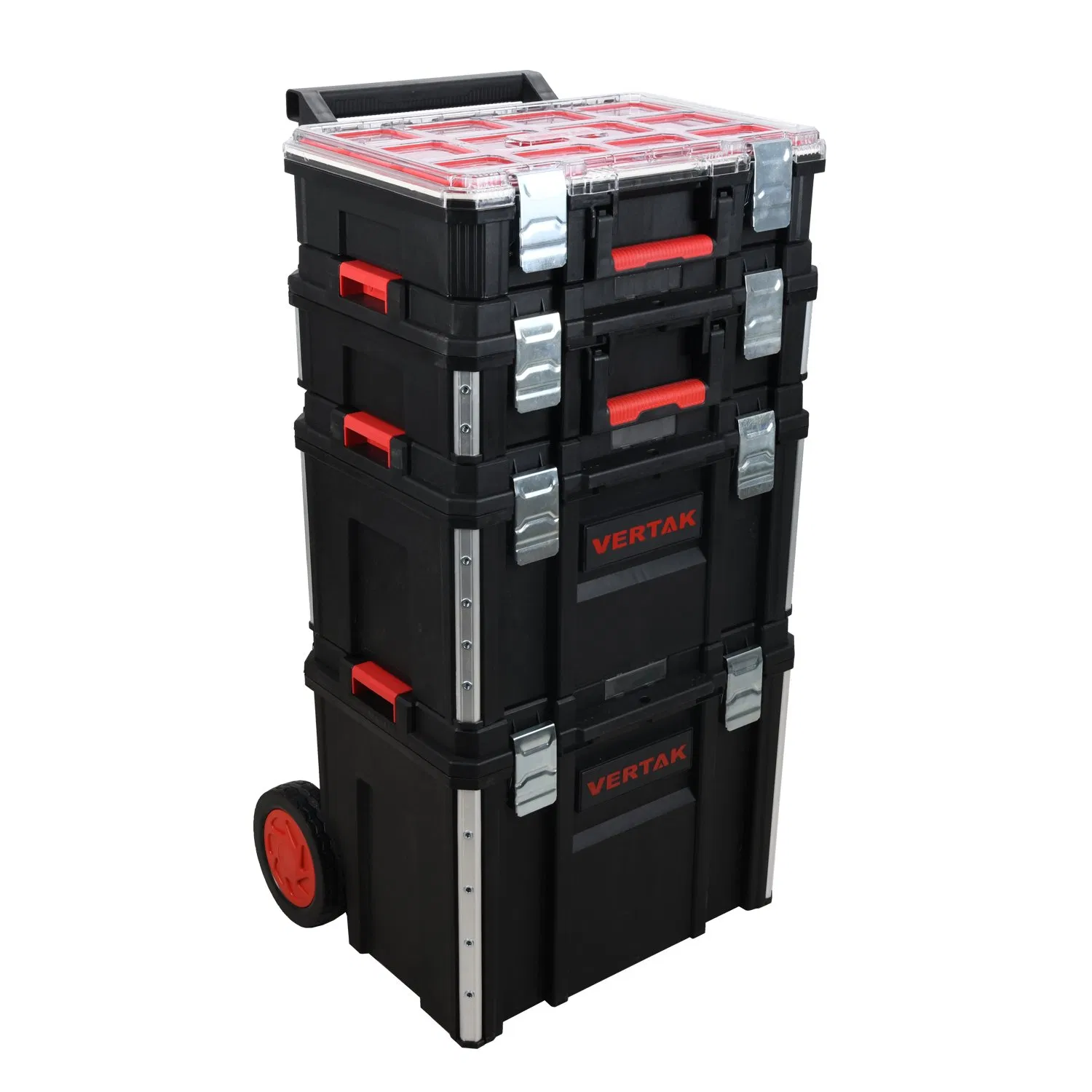 Plastic Rolling Stackable Mobile Modular Tool Box Trolley portable Tool Storage Cabinet for Garage Workshop