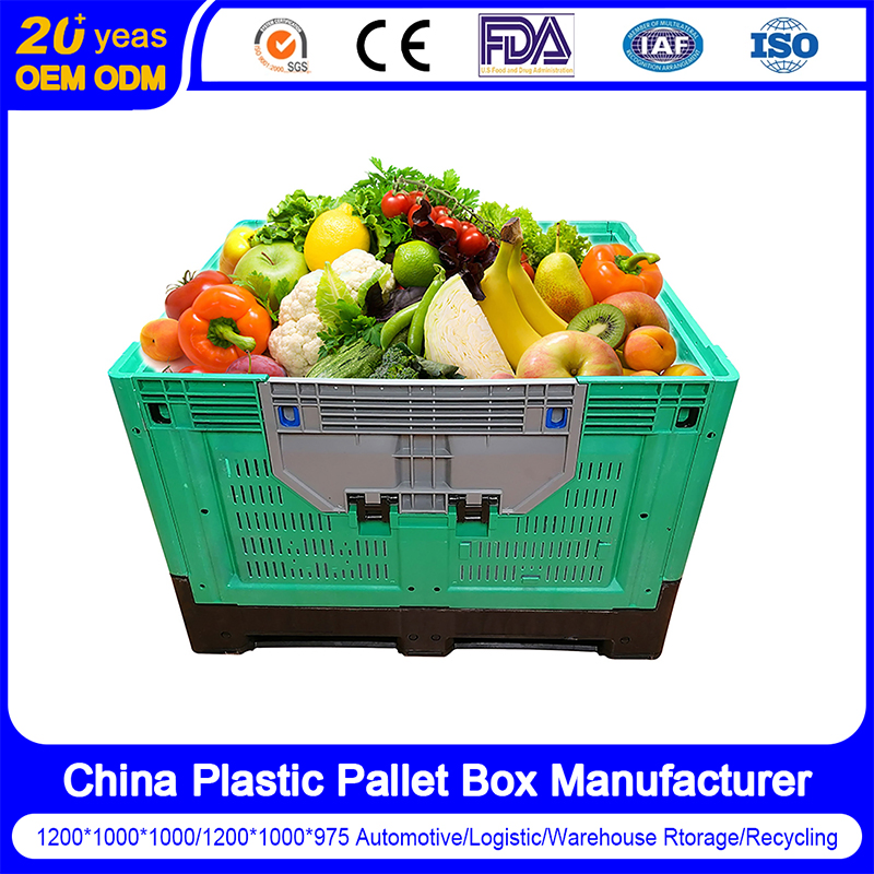 1200X1000X810mm Collapsible Plastic Turnover Pallet Box Foldable Plastic Pallet Box