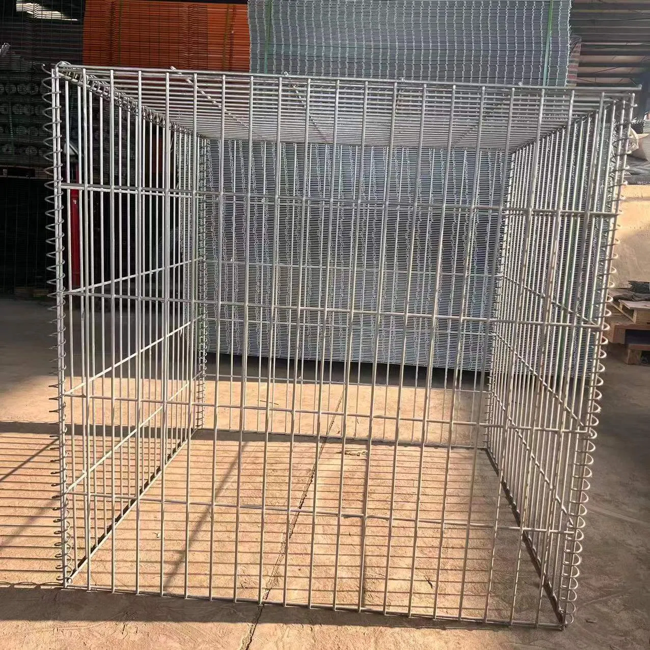 China Supplier 80*100mm Stone Cage Retaining Wall Gabion Box Wire Mesh /River Bank Malla Soldada Gabione Galvanized Welded Gabion Box