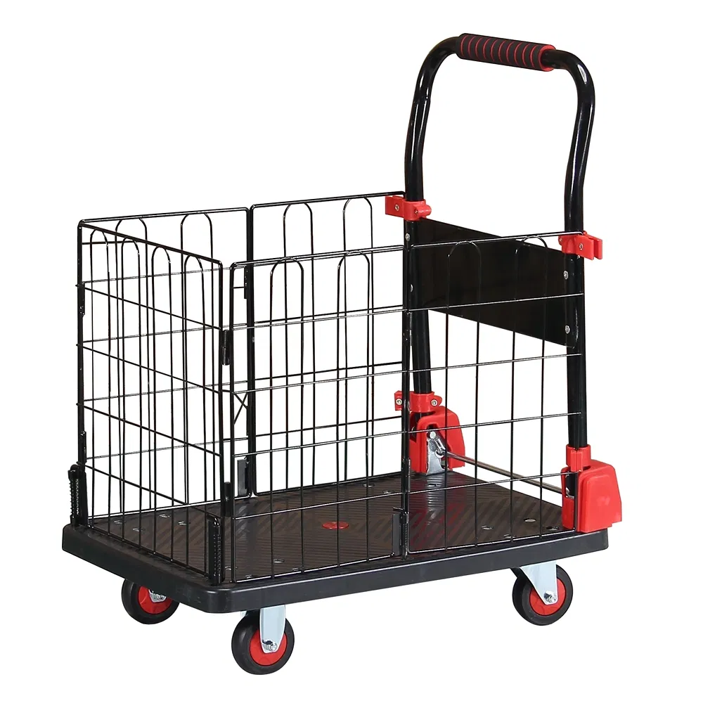 OEM Customized Load Capacity High-Performance Cage Type Platform Hand Trolley