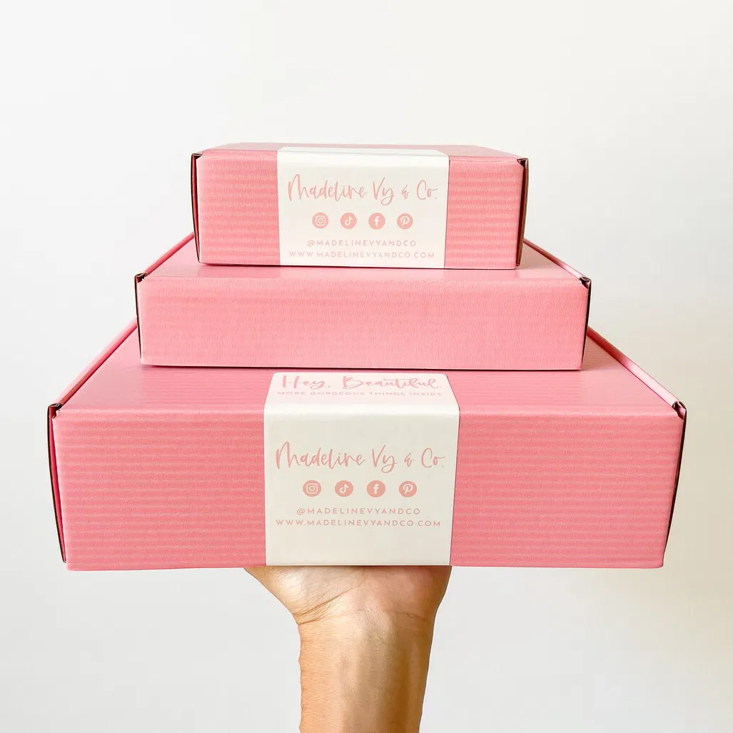 Pink Cardboard Packing Cajas Eyelash Box Custom Logo Shoe Mailer Shipping Box Packaging Paper Boxes for Packiging